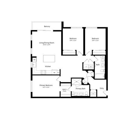 C2 1,373 sq. ft. Luxury Three-Bedroom Apartment at The Marc in Palm Beach Gardens, FL